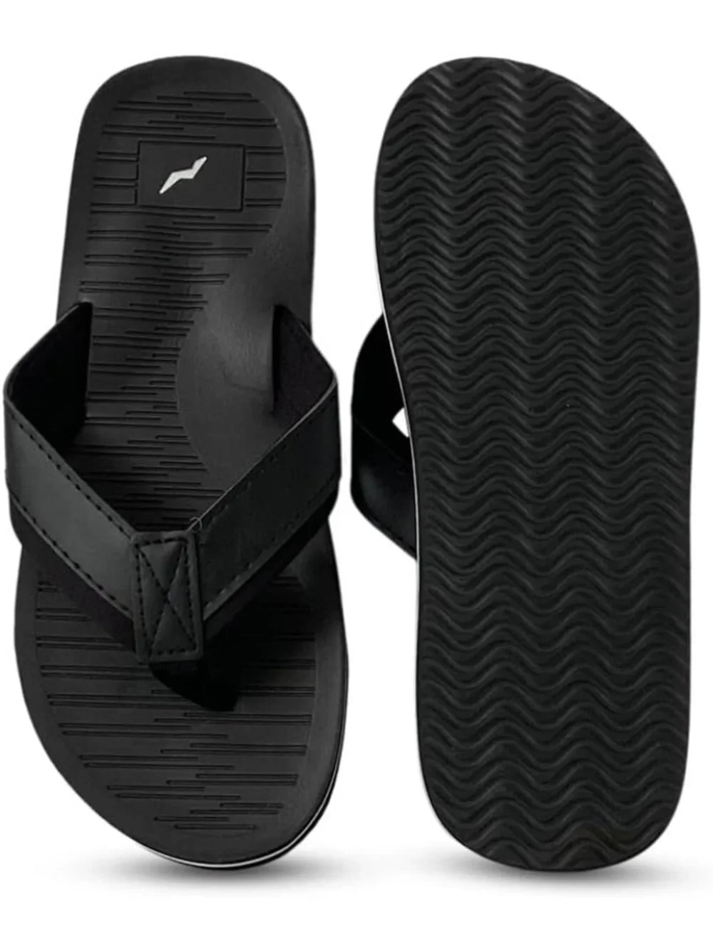 Norty Thong Men's Dark Black Footwear For Summer Comfortable Sandals Casual